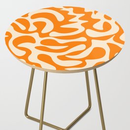 Abstract Mid century Modern Shapes pattern - Orange Side Table