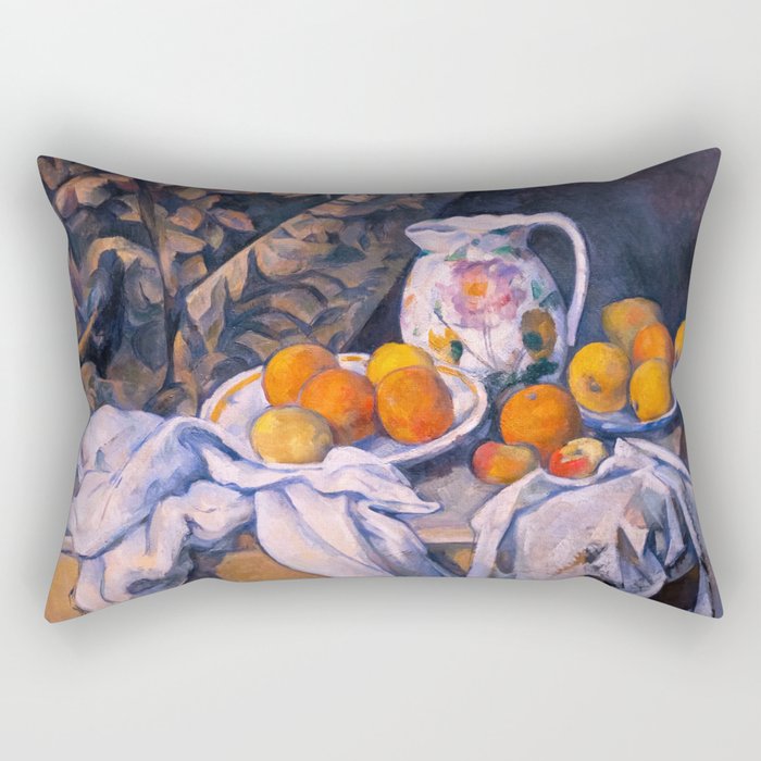 Paul Cezanne - Still Life with a Curtain Rectangular Pillow