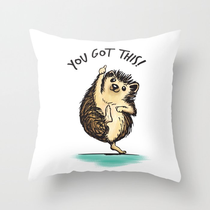 Motivational Hedgehog Throw Pillow