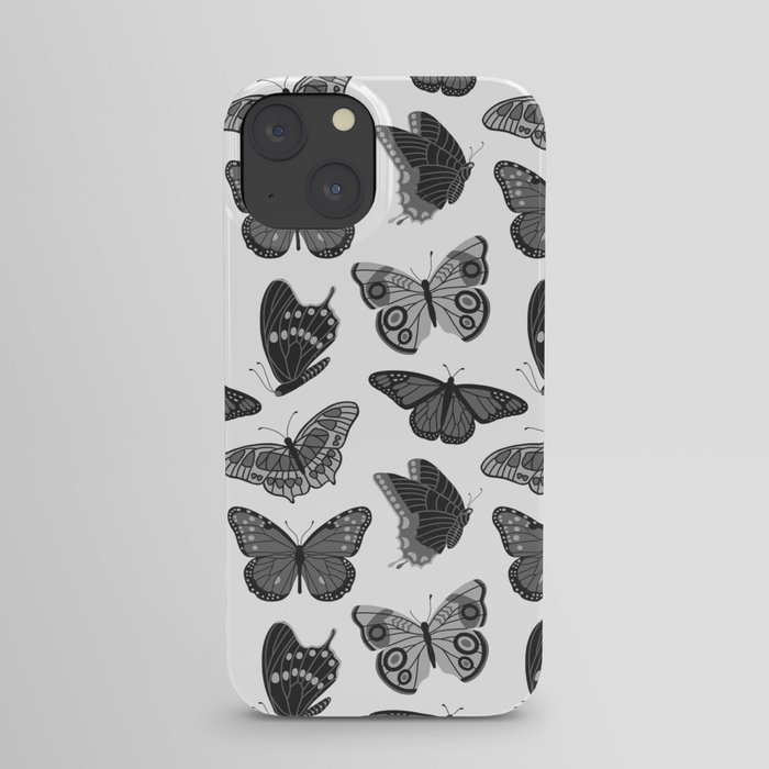 Texas Butterflies – Black and White Pattern iPhone Case