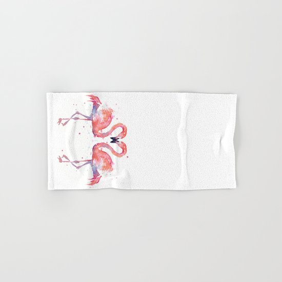 Flamingo Watercolor Hand & Bath Towel