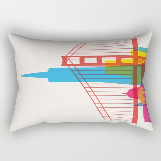 Shapes of San Francisco. Accurate to scale Rectangular Pillow