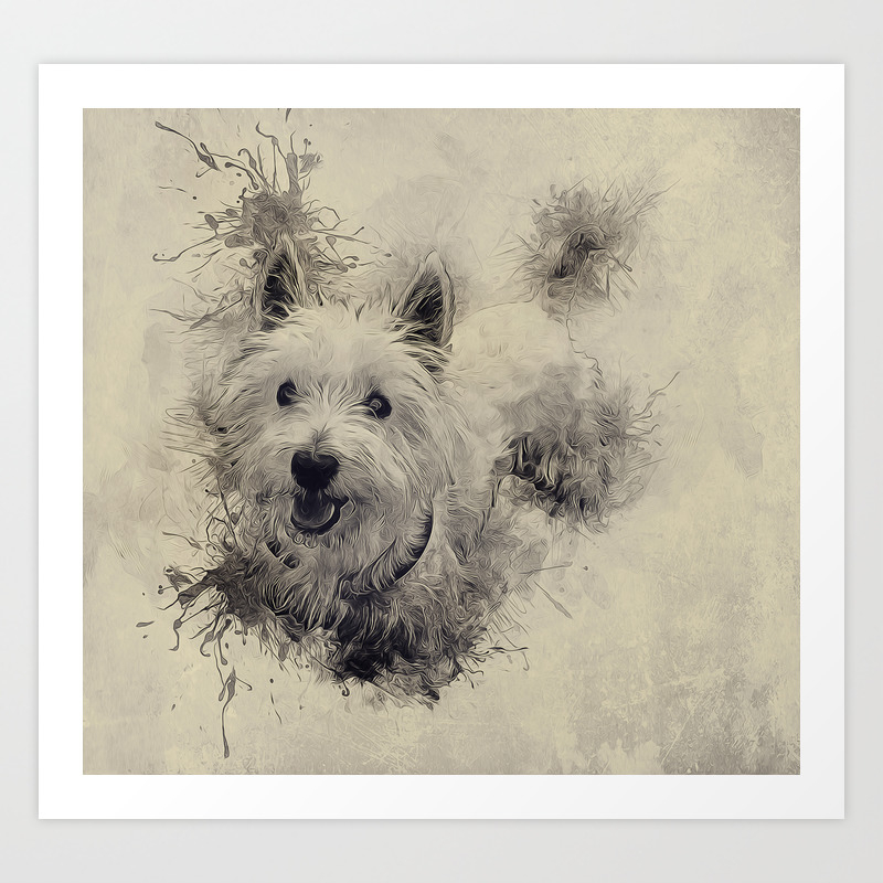 West Highland White Terrier Art Print By Ianmitchell Society6