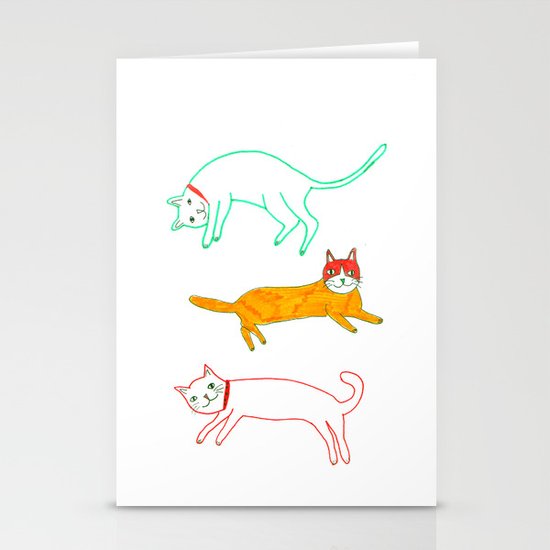 Lying cats Stationery Cards