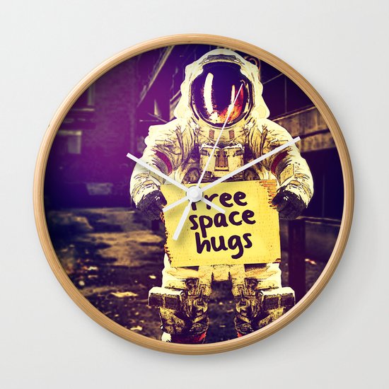 Space hugs Wall Clock