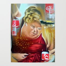 Donald In A Dress Drinking Cola Poster