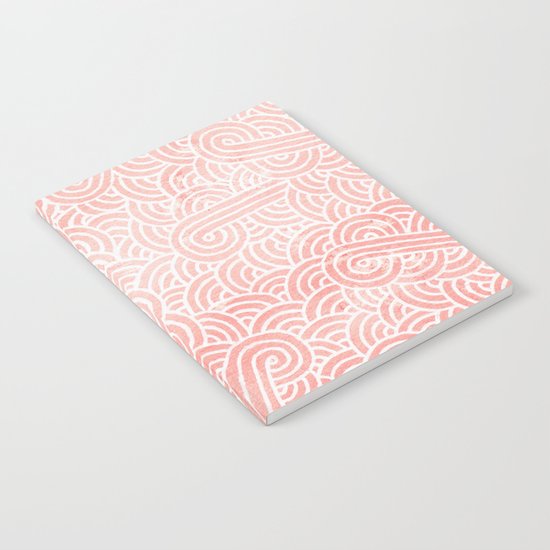 Rose quartz and white swirls doodles Notebook