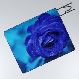blue Rose Picnic Blanket