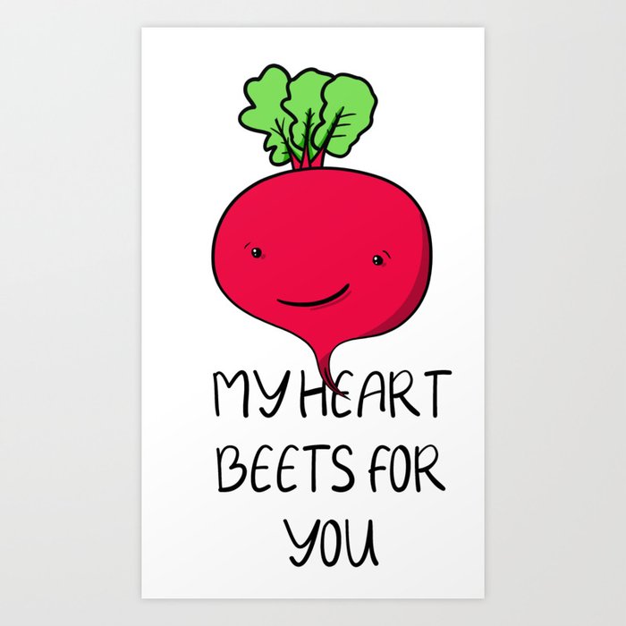 Kawaii vegetable beet for valentines day or your love Art Print