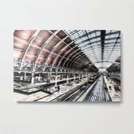 Paddington Station Art Metal Print | Paddingtonsketch, Paddingtonstation, Paddingtonart, Paddington, London, Gwrtrain, Londonrailway, Londonart, Stationart, Trainart 