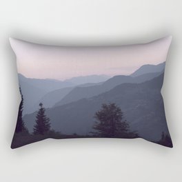 Soft pink sunrise in the french alps - mountain summer view - nature and travel photography Rectangular Pillow
