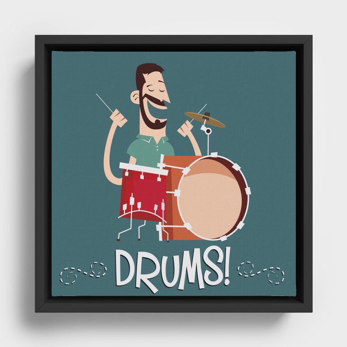Drums! Framed Canvas