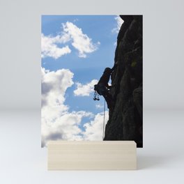 Rock Climber Silhouette Mini Art Print
