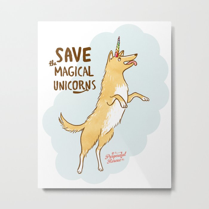 Save The Magical Unicorns by Alice Rutherford Metal Print