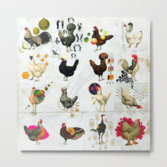 Defenseless Chickens Metal Print