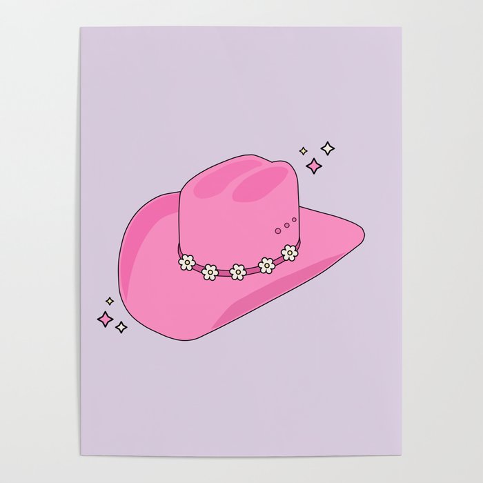 Cowboy Hat Purple And Pink Poster