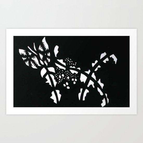 Butterfly papercutting Art Print
