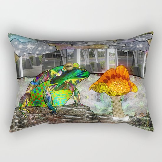 Doodlage 05 - Frog and Fungus Rectangular Pillow