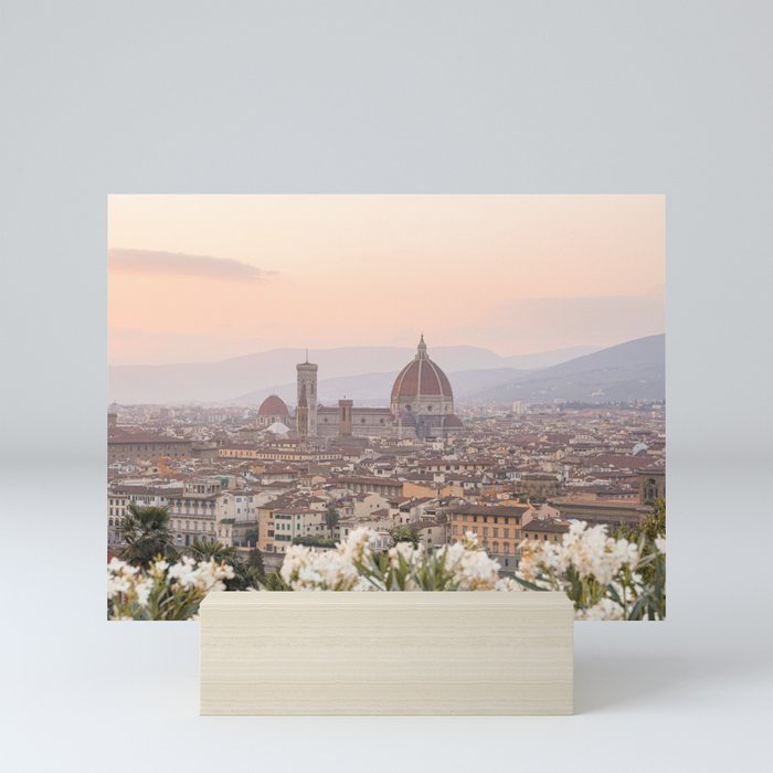 Sunset In Florence, Tuscany Photo | Il Duomo Cathedral In Soft Pastel Colors Art Print | Italy Travel Photography Mini Art Print