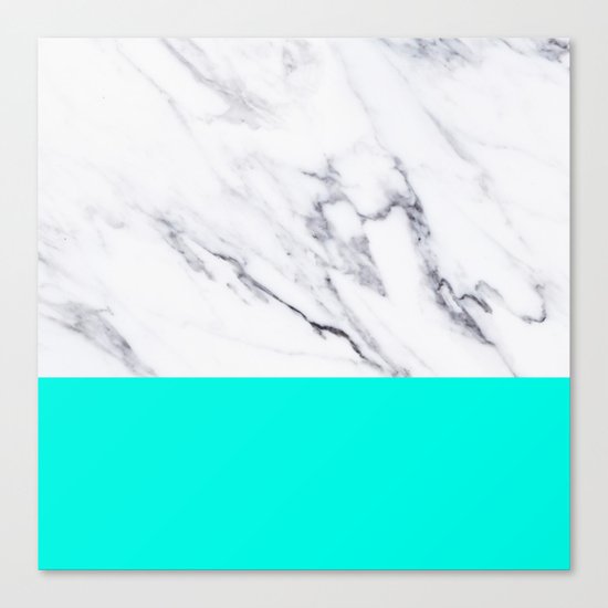 Marble Blue Luxury iPhone Case and Throw Pillow Design Canvas Print