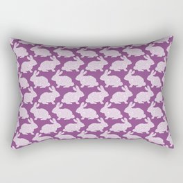 Floral Bunnies with 'Heart' - Light Purple on dark Rectangular Pillow