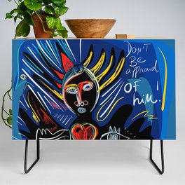 Black Angel Hope and Peace for All Street Art Graffiti Credenza