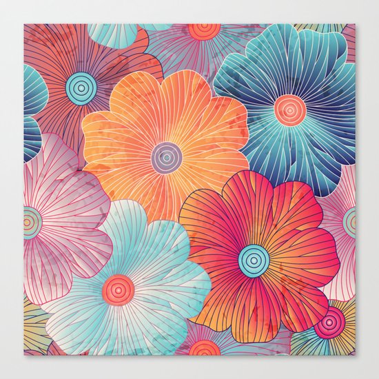 Big Bright Flowers Canvas Print