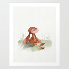 Cute Bunny illustration | Snuggle Buddy Art Print
