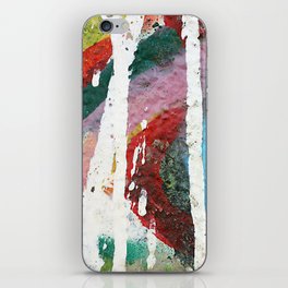White color dripping over colorful vivid brushstrokes background texture iPhone Skin