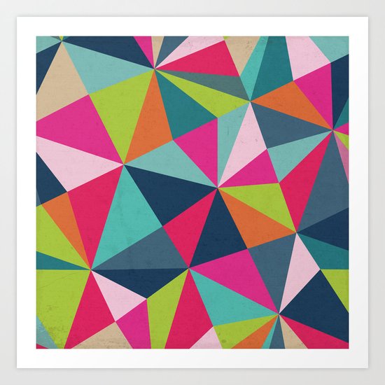 Geometric Triangle Pattern - Spring Color Palette - Art ...