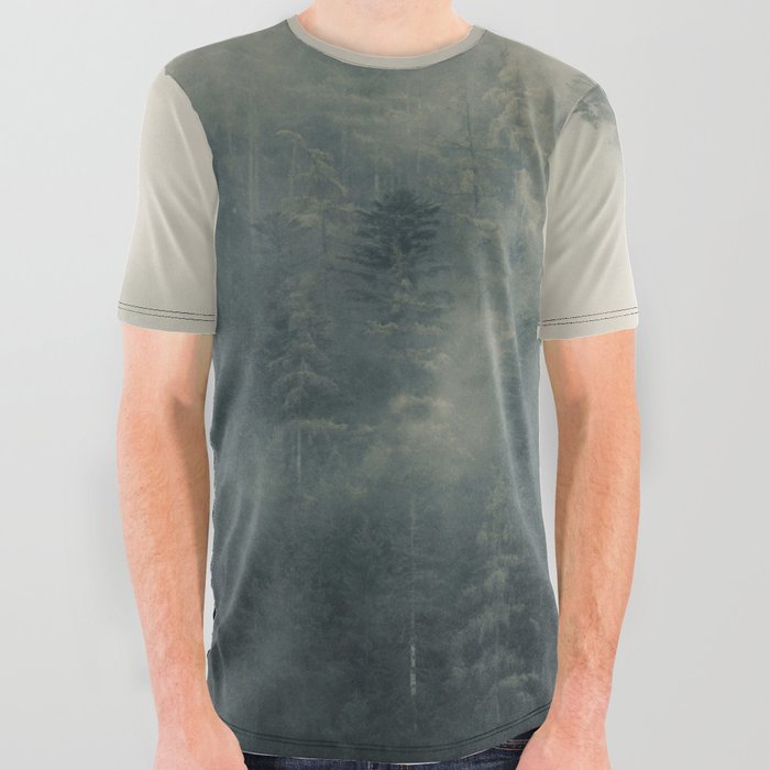 Misty Pine Forest 2 All Over Graphic Tee