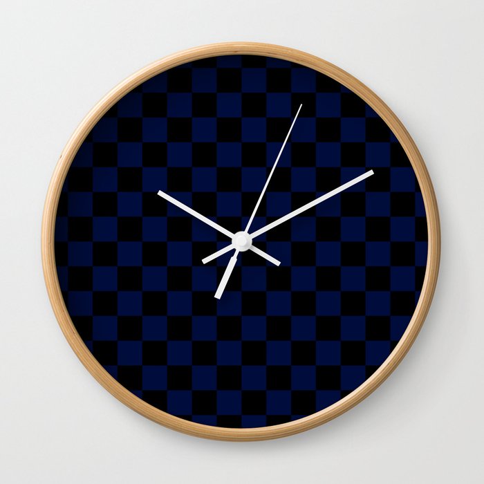 Checkered (blue + black) Wall Clock
