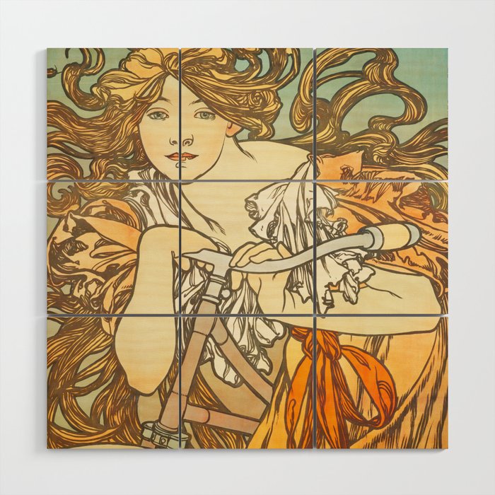 Cycles Perfecta by Alphonse Mucha, 1902 Wood Wall Art