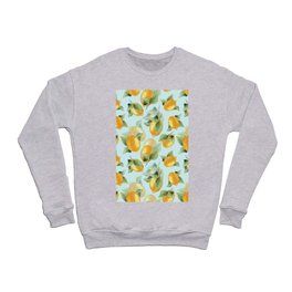 Watercolor pattern with lemons and leaves. Seamless digital paper.  Crewneck Sweatshirt