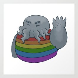 Jolly Pride Squid Friend Art Print