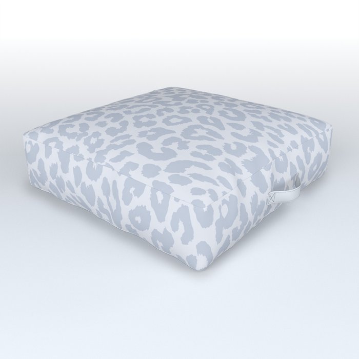 Leopard Print Blue Outdoor Floor Cushion