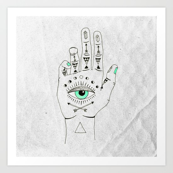 EYE SEE HAMSA Art Print