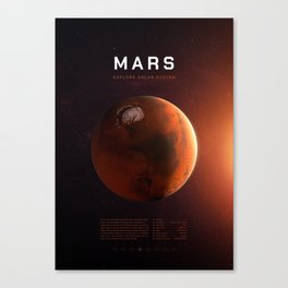 Mars planet. Poster background illustration. Canvas Print