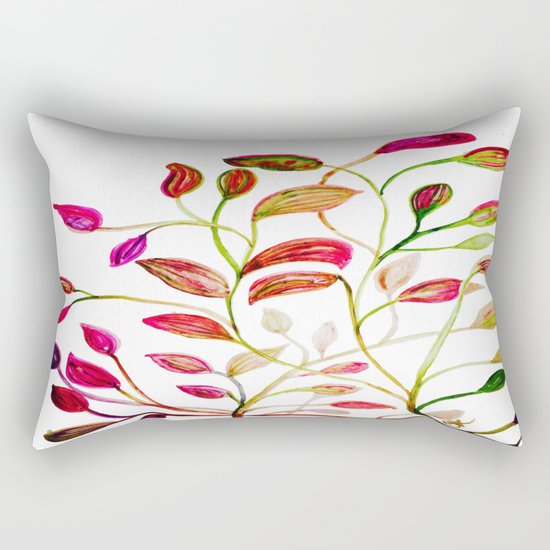 Red and Green Leaves! Happy Holidays! Rectangular Pillow