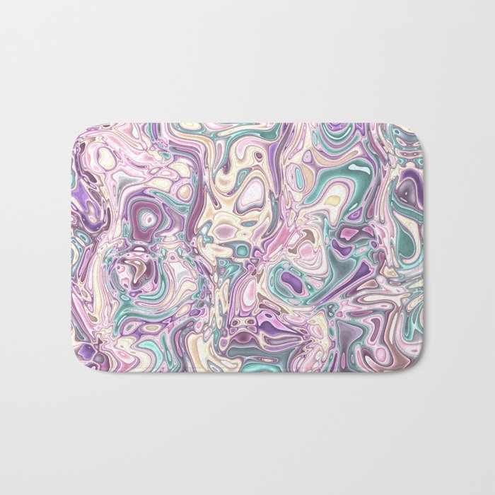Psychedelic Pastel Marble Bath Mat