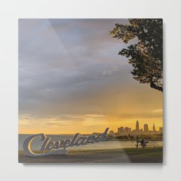 OH Park - Edgewater Metal Print | Sunrise, Cleveland, Color, Skyline, Metropark, Edgewaterpark, Lakeerie, Clevelandsign, Park, Metroparks 