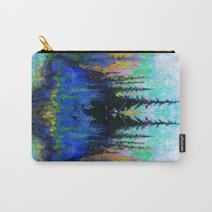 Blue Spruce Island Abstract Art Carry-All Pouch