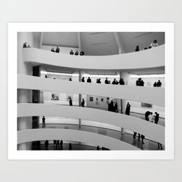 People at Guggenheim Museum Art Print