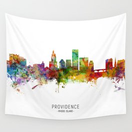 Providence Rhode Island Skyline Wall Tapestry
