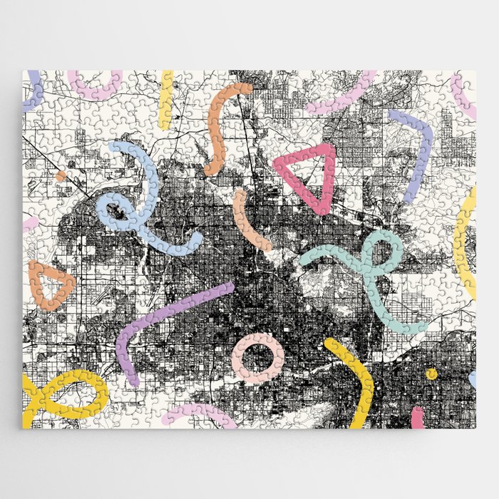 USA - Phoenix, Arizona - City Map Collage Jigsaw Puzzle