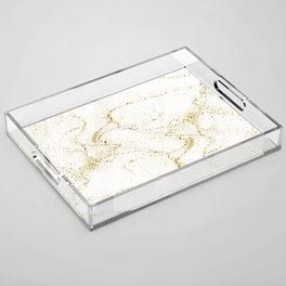 Gold Glitter - White Background Acrylic Tray