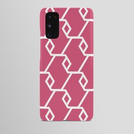 Pink and White Diamond Line Shape Tile Pattern Pairs DE 2022 Popular Color Pink Punch DE5048 Android Case