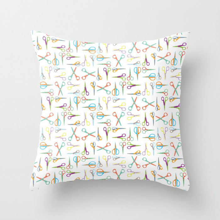 Scissor Pattern Using Complementary Colors Throw Pillow