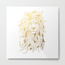 Golden Lion Metal Print | Illustration, Graphic Design, Animal 