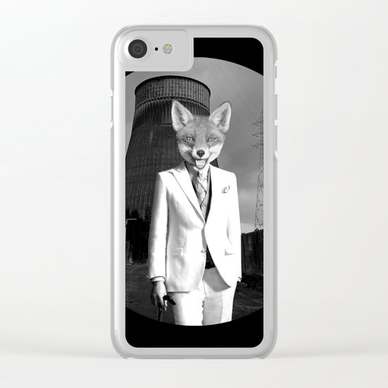 The White Fox is going to town Clear iPhone Case